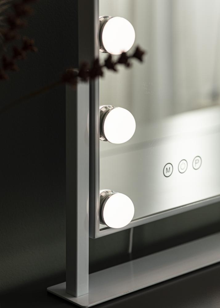 KAILA Oglindă pentru machiaj Hollywood 9 Alb 25x30 cm