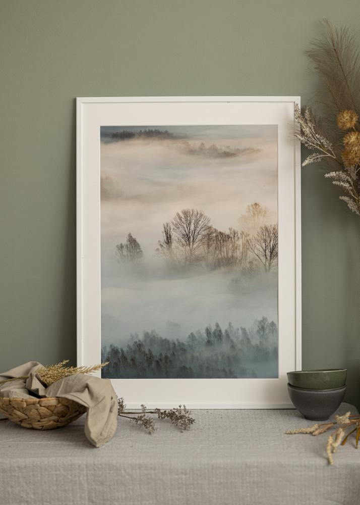 Ramă Kaspar Alb 50x70 cm - Paspartu Alb 16x24 inches