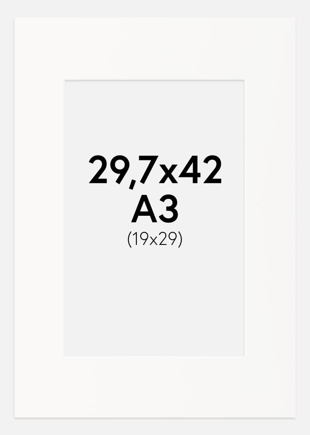 Paspartu Off-white Margine albă 29,7x42 cm (19x29)