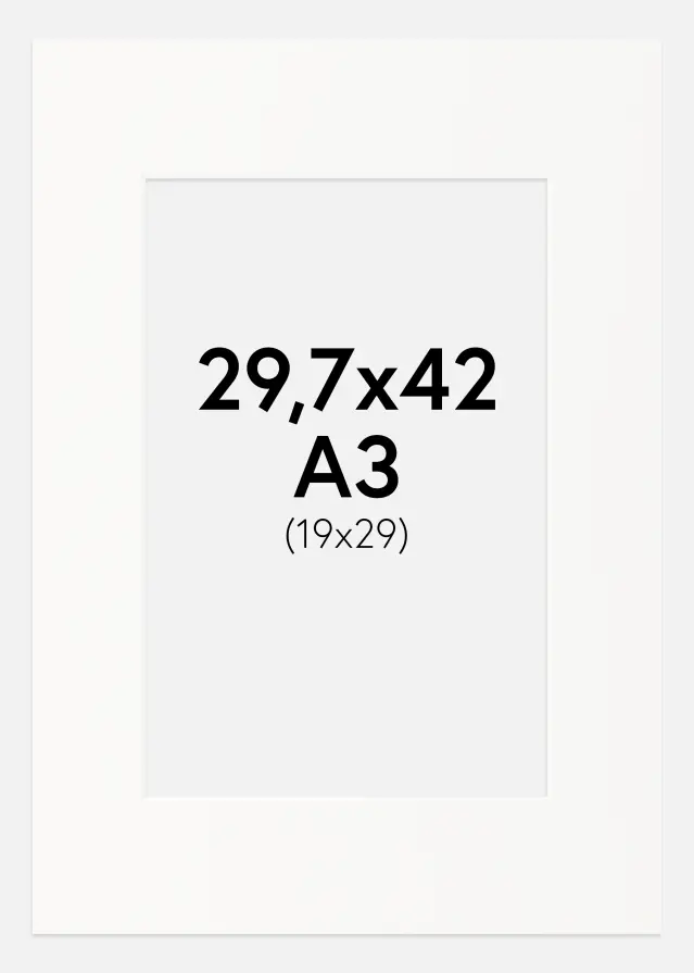 Paspartu Off-white Margine albă 29,7x42 cm (19x29)