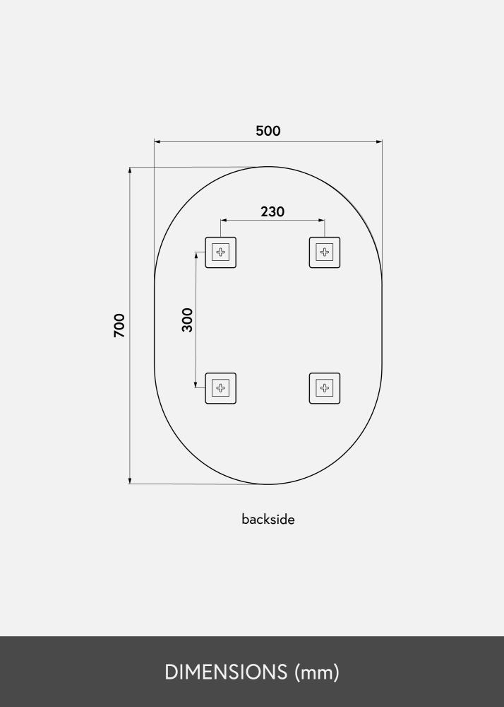 KAILA Oglindă Oval Rose Gold 50x70 cm