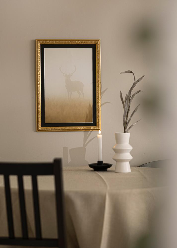 Ramă Nostalgia Auriu 35x45 cm - Paspartu Negru 11x14 inches