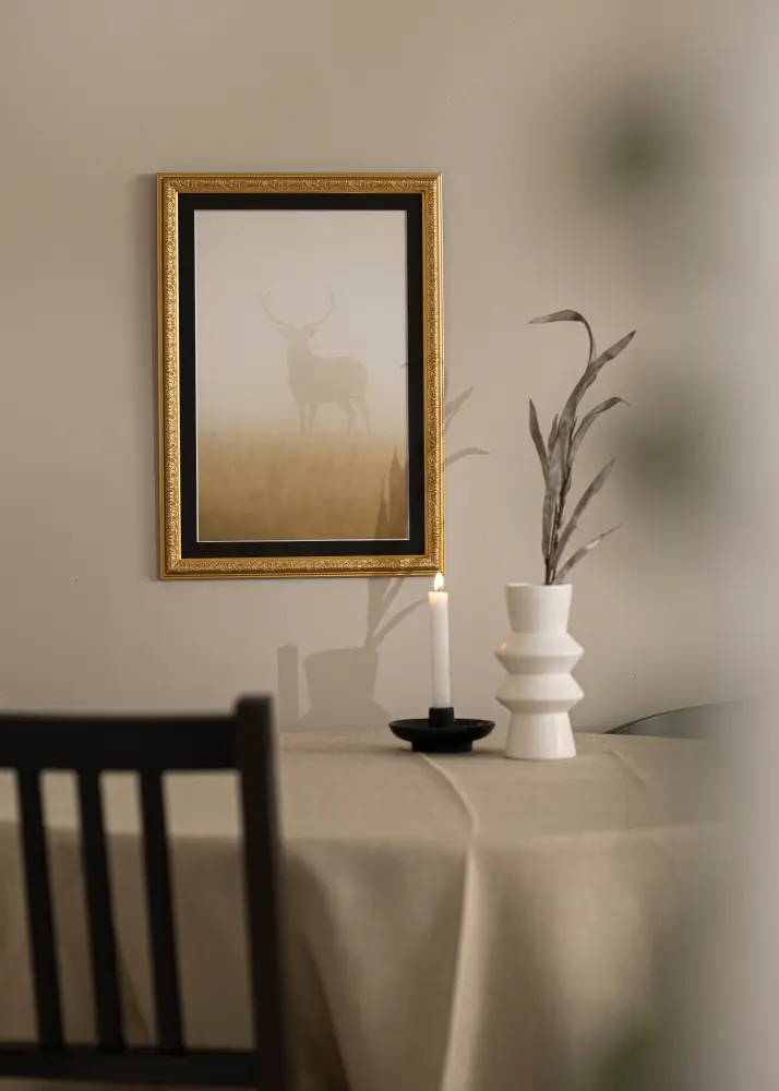 Ramă Nostalgia Auriu 50x100 cm - Paspartu Negru 30x80 cm
