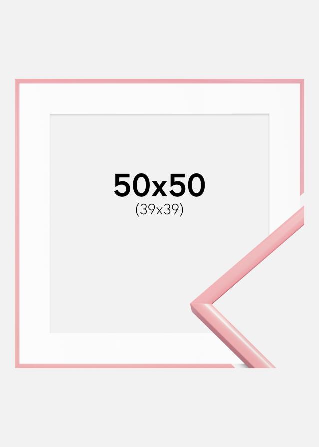 Ramă New Lifestyle Roz 50x50 cm - Paspartu Alb 40x40 cm