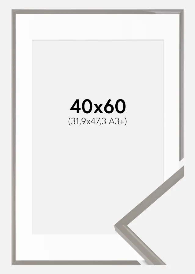 Ramă New Lifestyle Earth Grey 40x60 cm - Paspartu Alb 32,9x48,3 cm (A3+)