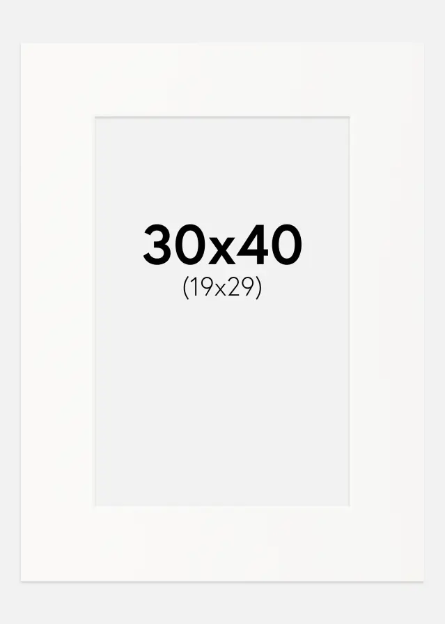 Paspartu Off-white Margine albă 30x40 cm (19x29)