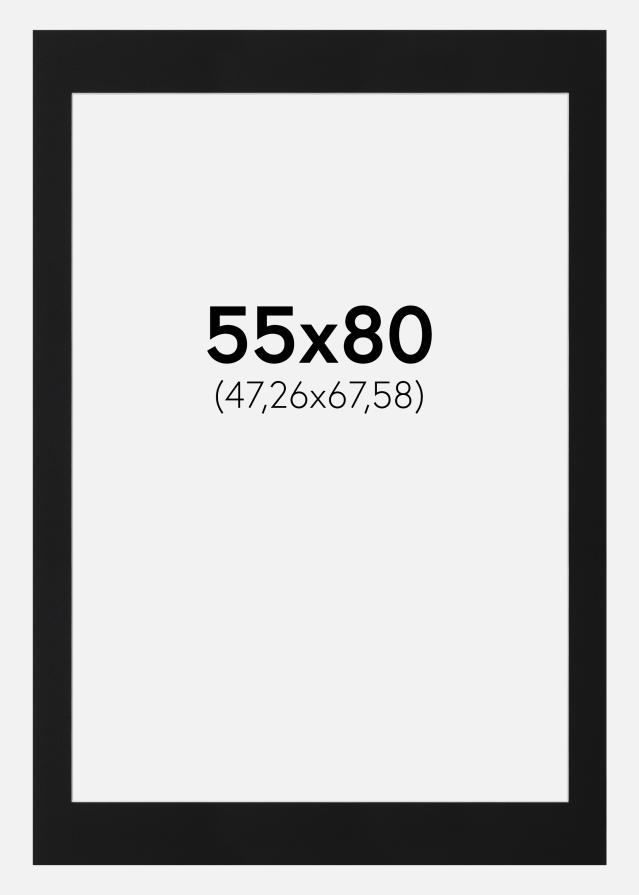 Paspartu Negru Standard (Miez Alb) 55x80 cm (47,26x67,58)