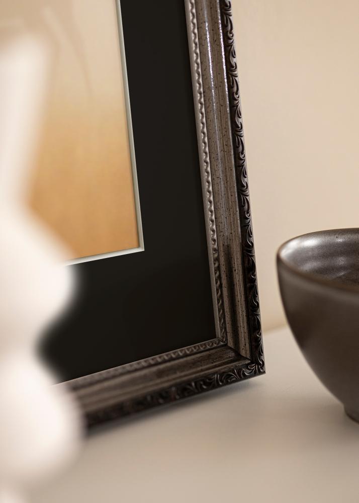 Ramă Abisko Argintiu 30x40 cm - Paspartu Negru 18x27 cm