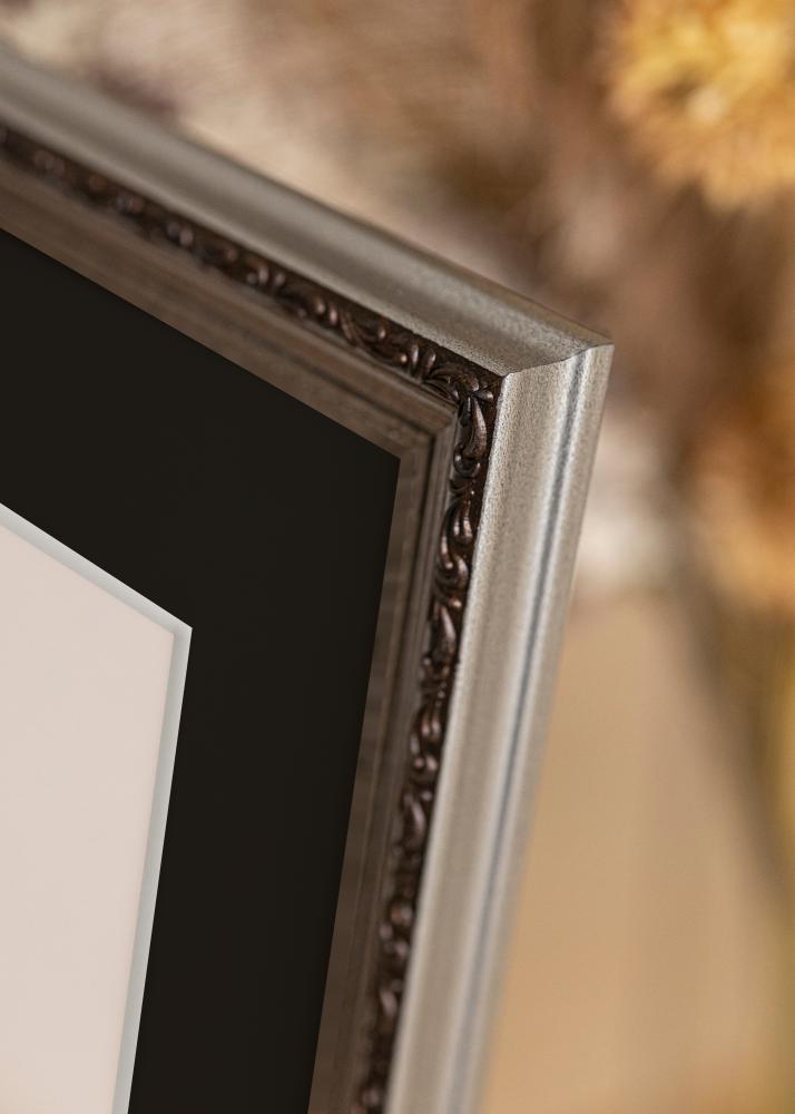 Ramă Abisko Argintiu 30x40 cm - Paspartu Negru 18x27 cm