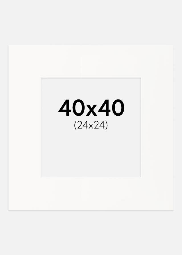 Paspartu Off-white Margine albă 40x40 cm (24x24)