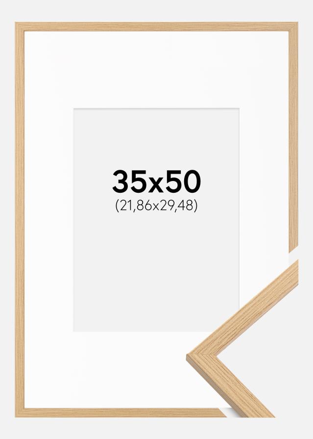 Ramă Galant Stejar 35x50 cm - Paspartu Alb 9x12 inches