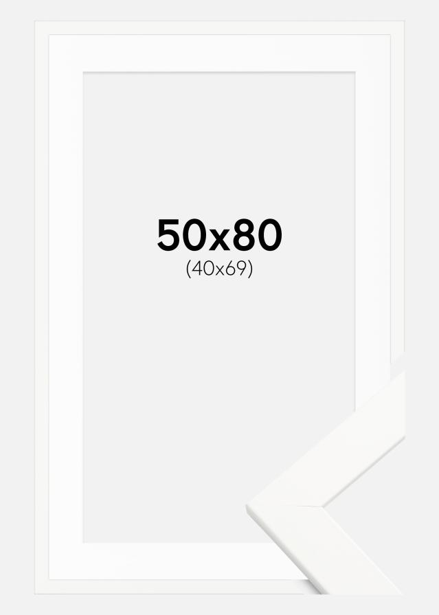 Ramă Trendline Alb 50x80 cm - Paspartu Alb 41x70 cm