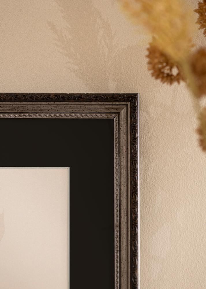 Ramă Abisko Argintiu 30x40 cm - Paspartu Negru 18x27 cm