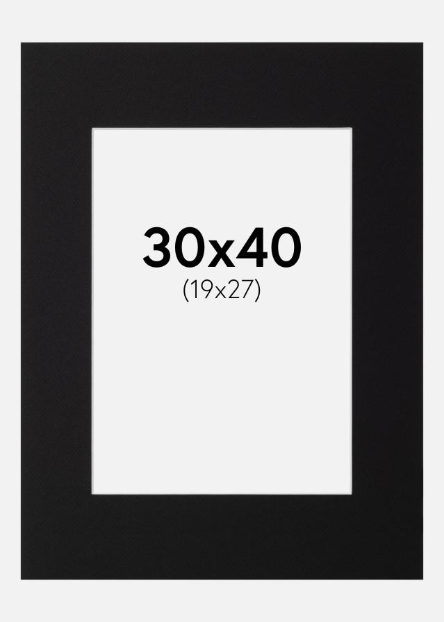 Paspartu Negru Standard Margine albă 30x40 cm (19x27)