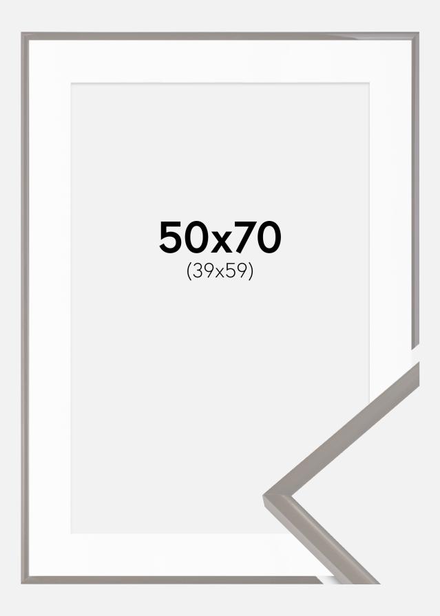 Ramă New Lifestyle Earth Grey 50x70 cm - Paspartu Alb 40x60 cm
