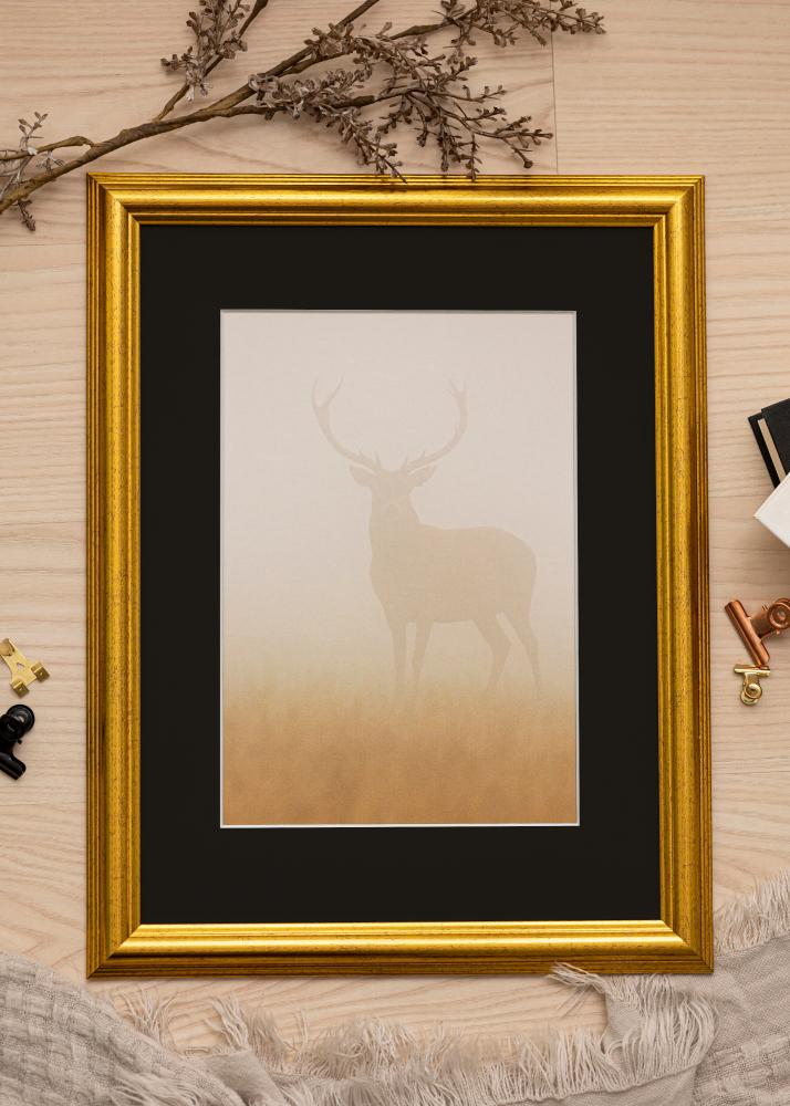 Ramă Västkusten Auriu 50x50 cm - Paspartu Negru 35x35 cm