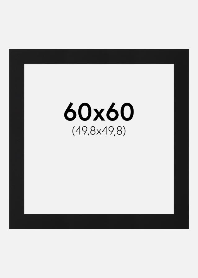 Paspartu Negru Standard (Miez Alb) 60x60 cm (49,8x49,8)