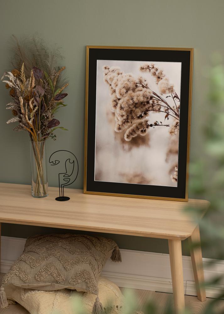 Ramă Edsbyn Auriu 30x40 cm - Paspartu Negru 8x12 inches