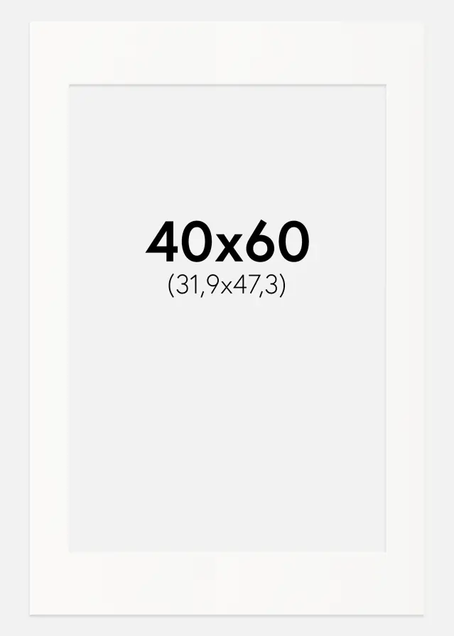 Paspartu Off-white Margine albă 40x60 cm (31,9x47,3 - A3+)