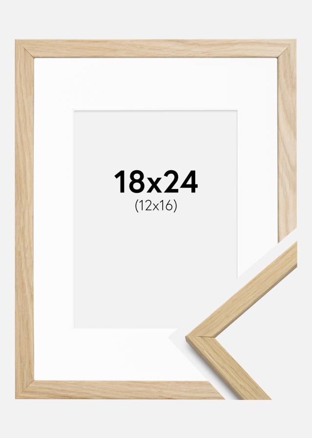 Ramă Edsbyn Stejar 18x24 cm - Paspartu Alb 13x17 cm