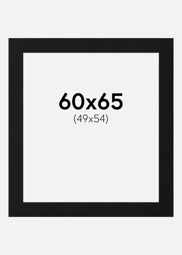 Paspartu Negru Standard (Miez Alb) 60x65 cm (49x54)