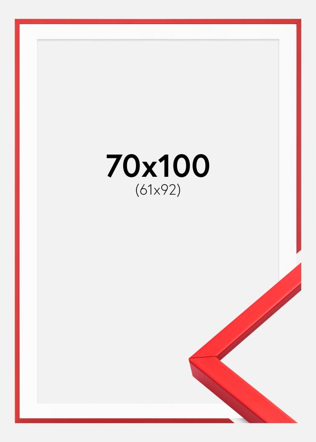 Ramă E-Line Roșu 70x100 cm - Paspartu Alb 62x93 cm