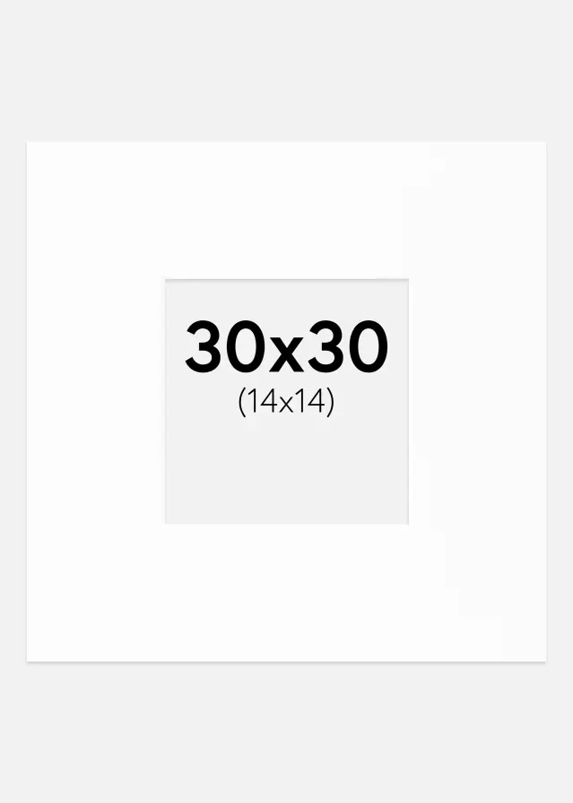 Paspartu XL Standard Alb Margine albă 30x30 cm (14x14)