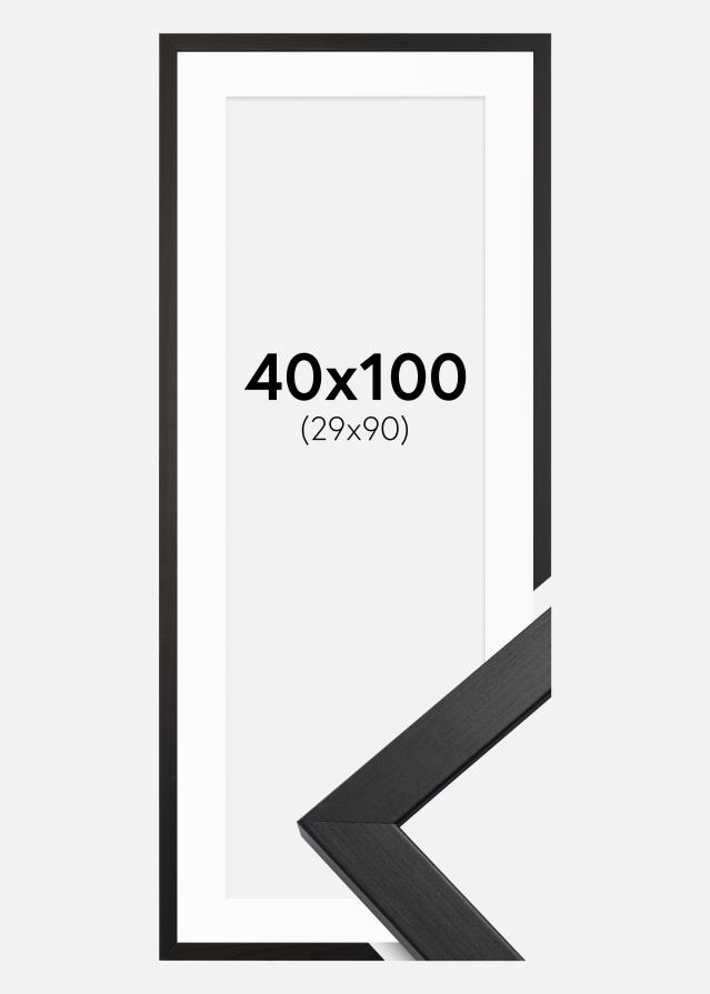 Ramă Stilată Negru 40x100 cm - Paspartu Alb 30x91 cm