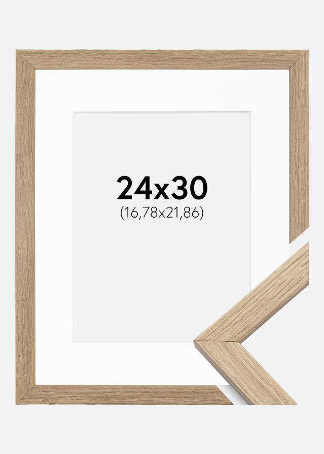 Ramă Stilată Stejar 24x30 cm - Paspartu Alb 7x9 inches