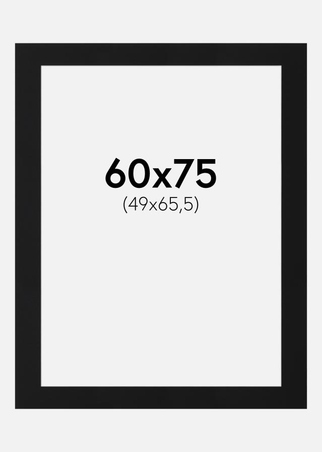 Paspartu Negru Standard (Miez Alb) 60x75 cm (49x65,5)