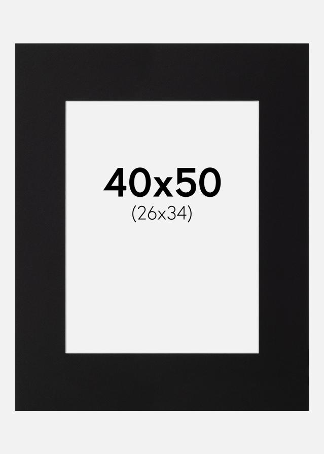 Paspartu Negru Standard Margine albă 40x50 cm (26x34)