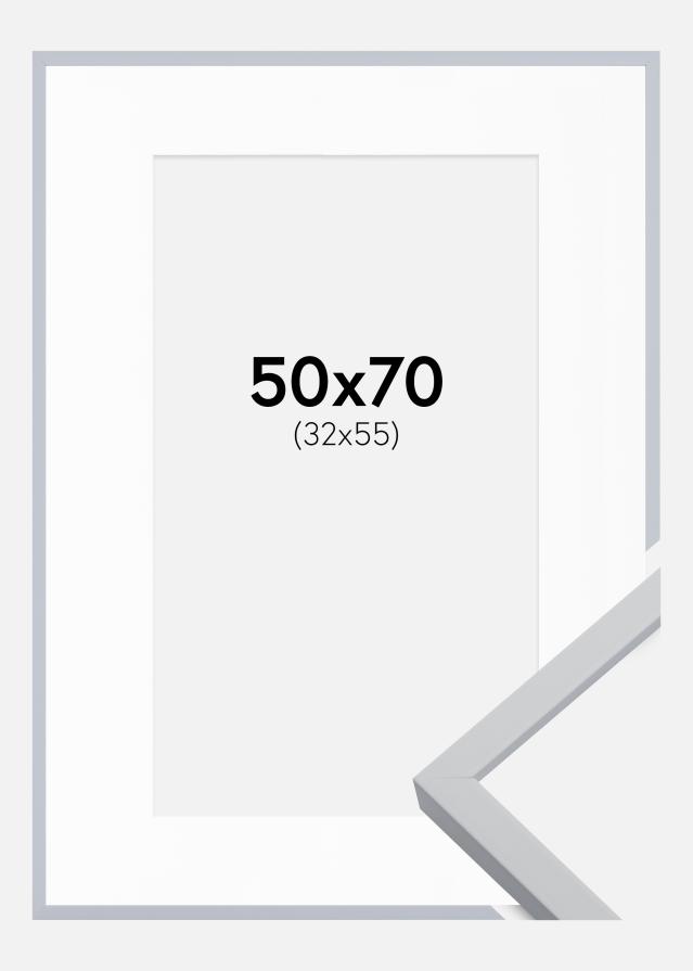 Ramă Oslo Alb 50x70 cm - Paspartu Alb 33x56 cm