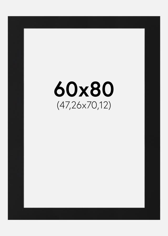 Paspartu Negru Standard (Miez Alb) 60x80 cm (47,26x70,12)