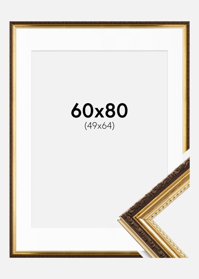 Ramă Abisko Auriu 60x80 cm - Paspartu Alb 50x65 cm