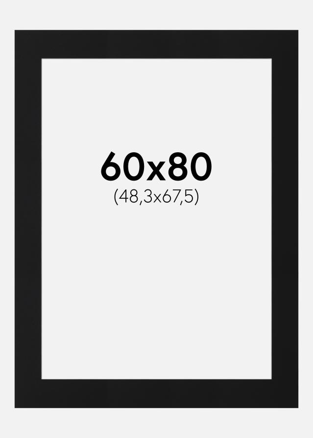 Paspartu Negru Standard (Miez Alb) 60x80 cm (48,3x67,5)