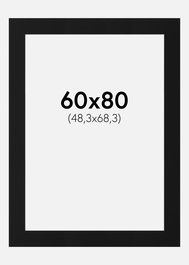 Paspartu Negru Standard (Miez Alb) 60x80 cm (48,3x68,3)