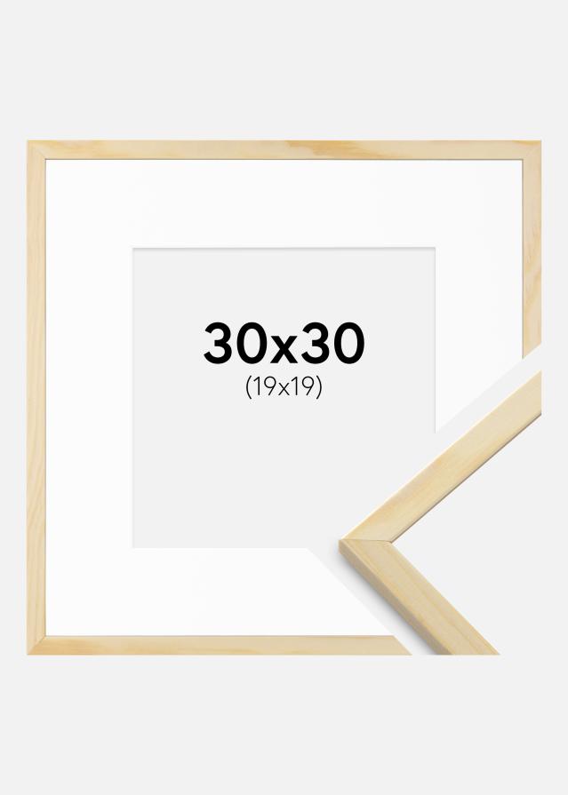 Ramă Galant Lemn de pin 30x30 cm - Paspartu Alb 20x20 cm