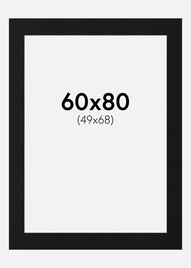 Paspartu Negru Standard (Miez Alb) 60x80 cm (49x68)