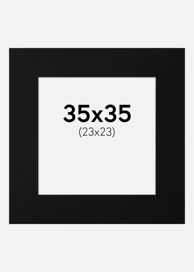 Paspartu Canson Negru Margine albă 35x35 cm (23x23)