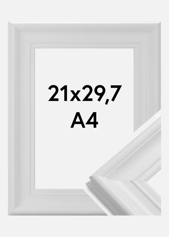 Ramă Mora Premium Sticlă acrilică Alb 21x29,7 cm (A4)