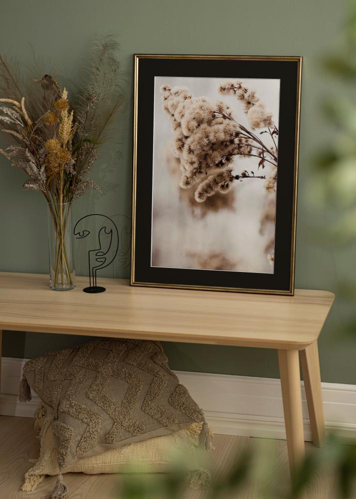 Ramă Horndal Auriu 24x30 cm - Paspartu Negru 18x24 cm