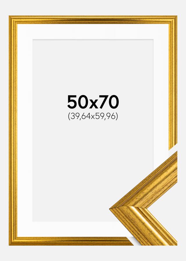 Ramă Västkusten Auriu 50x70 cm - Paspartu Alb 16x24 inches