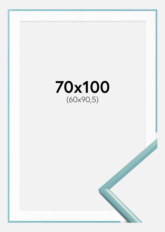 Ramă New Lifestyle Turcoaz 70x100 cm - Paspartu Alb 61x91,5 cm
