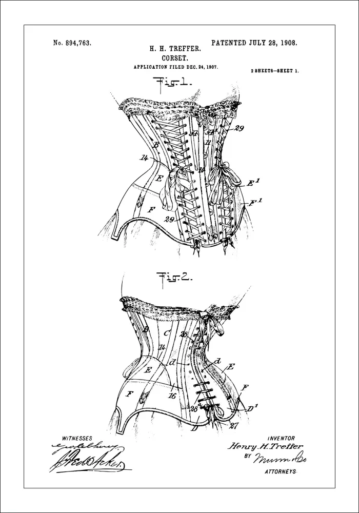 Schiță - Corset în Poster