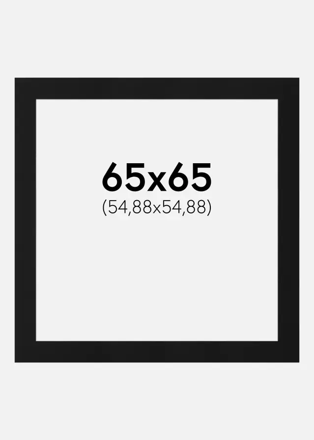 Paspartu Negru Standard (Miez Alb) 65x65 cm (54,88x54,88)