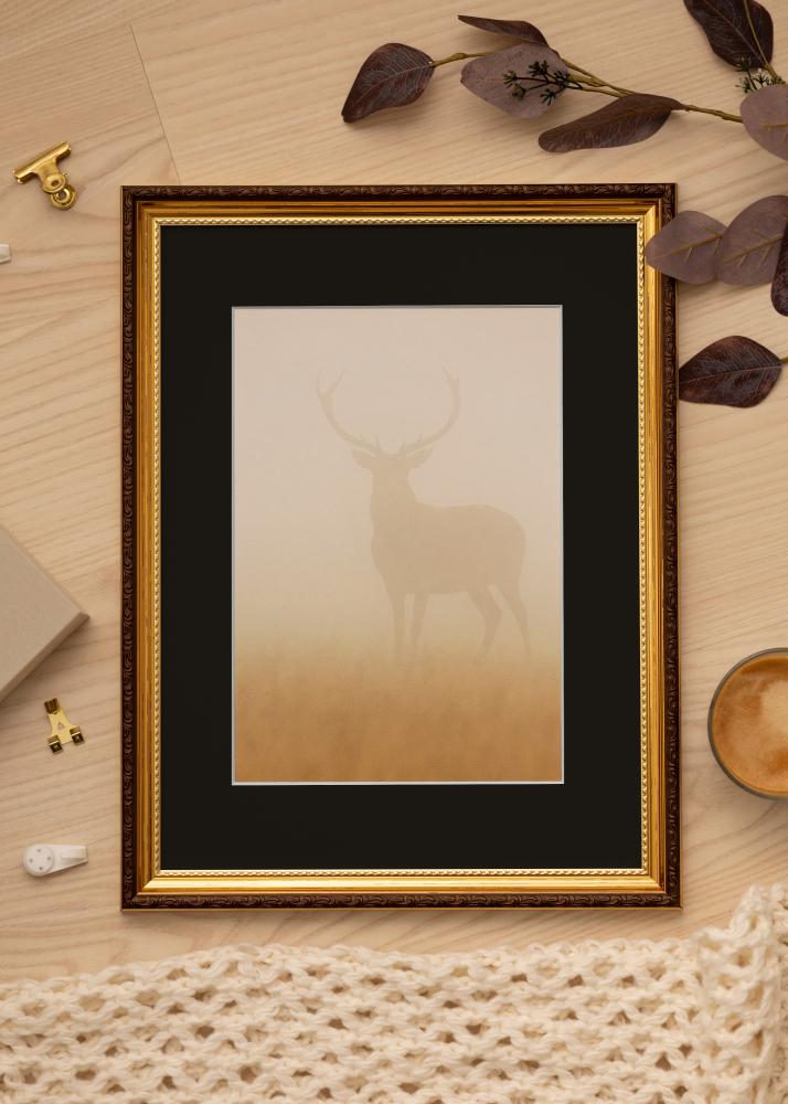 Ramă Abisko Auriu 40x60 cm - Paspartu Negru 32,9x48,3 cm (A3+)