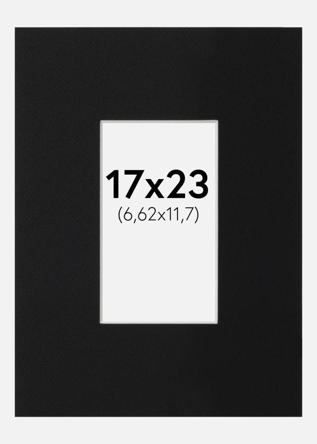 Paspartu Negru Standard (Miez Alb) 17x23 cm (6,62x11,7)