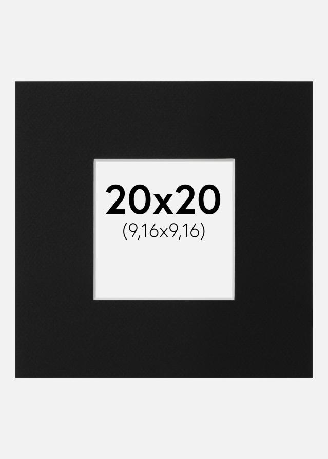 Paspartu Negru Standard (Miez Alb) 20x20 cm (9,16x9,16)
