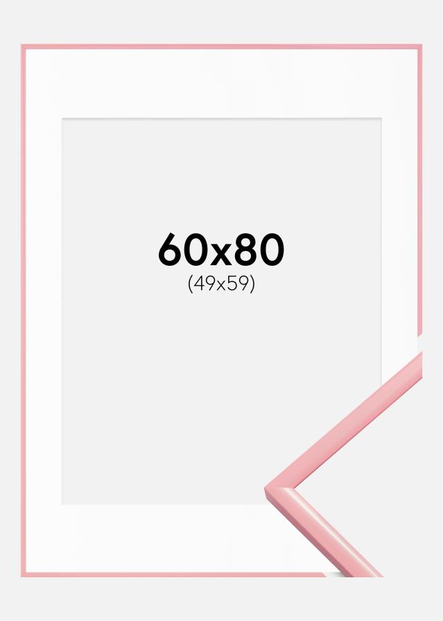 Ramă New Lifestyle Roz 60x80 cm - Paspartu Alb 50x60 cm