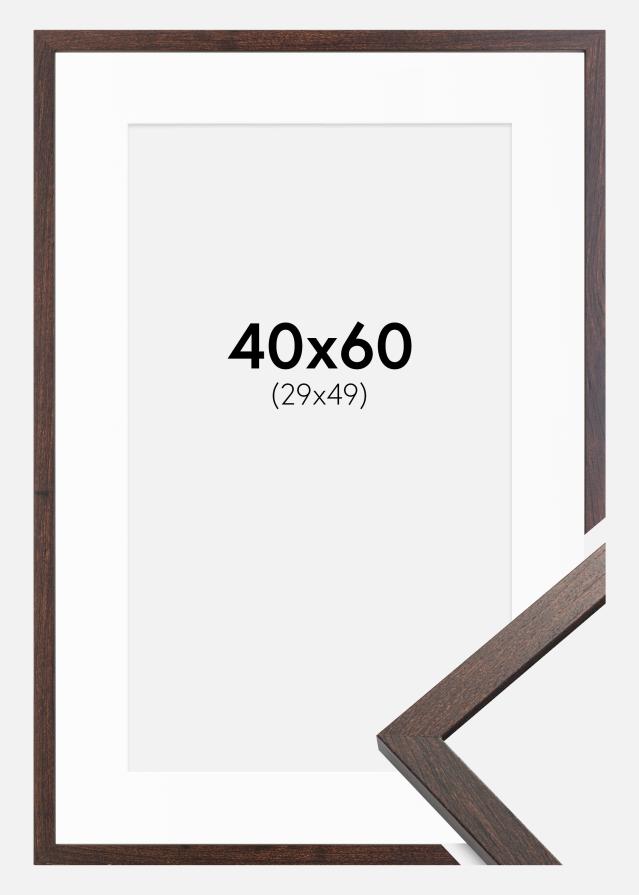 Ramă Trendy Nuc 40x60 cm - Paspartu Alb 30x50 cm